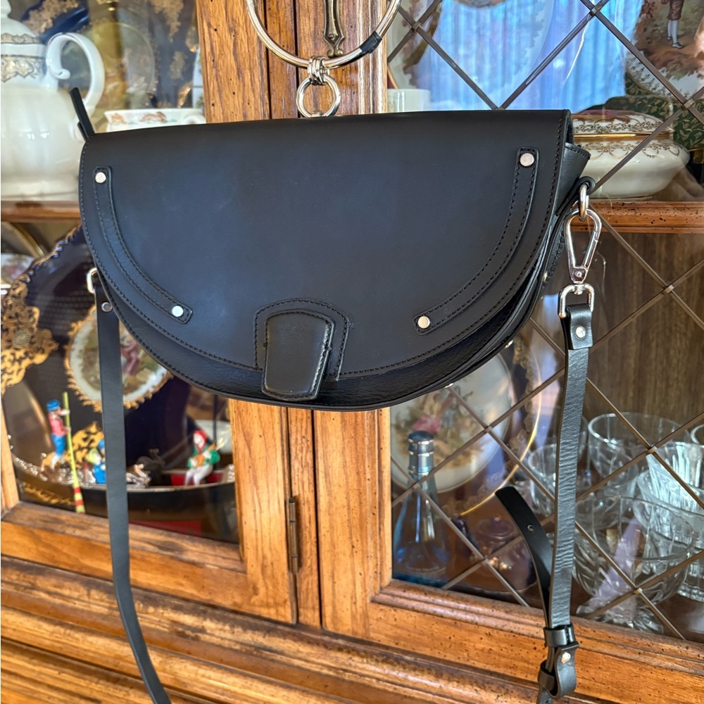 L'INTERVALLE Dark Brown Crescent Crossbody Bag - Picture 3 of 10
